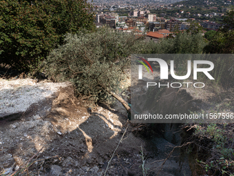 A massive mudslide from Mount Pendolo causes fear among residents of Gragnano in Naples on Wednesday evening. The landslide encroaches on th...