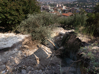 A massive mudslide from Mount Pendolo causes fear among residents of Gragnano in Naples on Wednesday evening. The landslide encroaches on th...