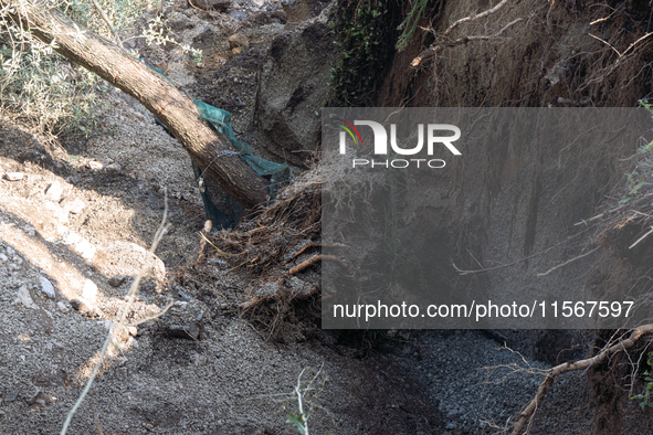 A massive mudslide from Mount Pendolo causes fear among residents of Gragnano in Naples on Wednesday evening. The landslide encroaches on th...