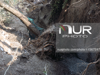 A massive mudslide from Mount Pendolo causes fear among residents of Gragnano in Naples on Wednesday evening. The landslide encroaches on th...