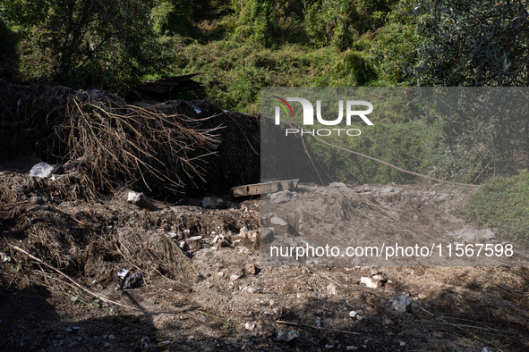 A massive mudslide from Mount Pendolo causes fear among residents of Gragnano in Naples on Wednesday evening. The landslide encroaches on th...