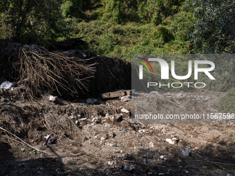 A massive mudslide from Mount Pendolo causes fear among residents of Gragnano in Naples on Wednesday evening. The landslide encroaches on th...