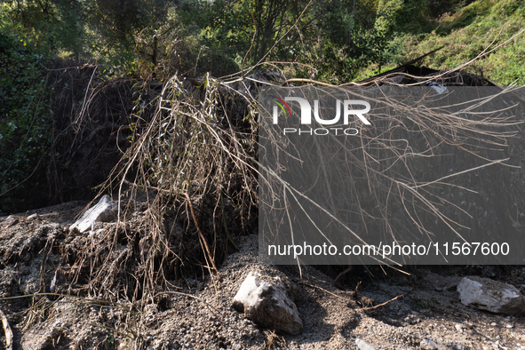 A massive mudslide from Mount Pendolo causes fear among residents of Gragnano in Naples on Wednesday evening. The landslide encroaches on th...