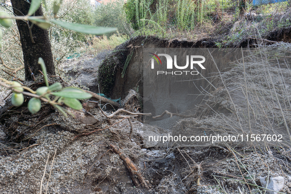 A massive mudslide from Mount Pendolo causes fear among residents of Gragnano in Naples on Wednesday evening. The landslide encroaches on th...