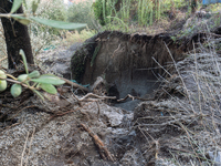 A massive mudslide from Mount Pendolo causes fear among residents of Gragnano in Naples on Wednesday evening. The landslide encroaches on th...