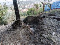 A massive mudslide from Mount Pendolo causes fear among residents of Gragnano in Naples on Wednesday evening. The landslide encroaches on th...