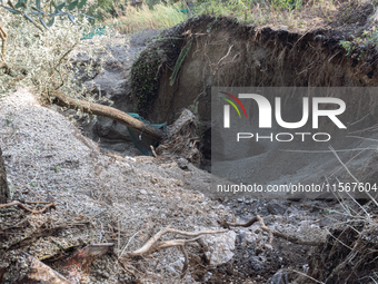 A massive mudslide from Mount Pendolo causes fear among residents of Gragnano in Naples on Wednesday evening. The landslide encroaches on th...