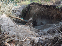 A massive mudslide from Mount Pendolo causes fear among residents of Gragnano in Naples on Wednesday evening. The landslide encroaches on th...