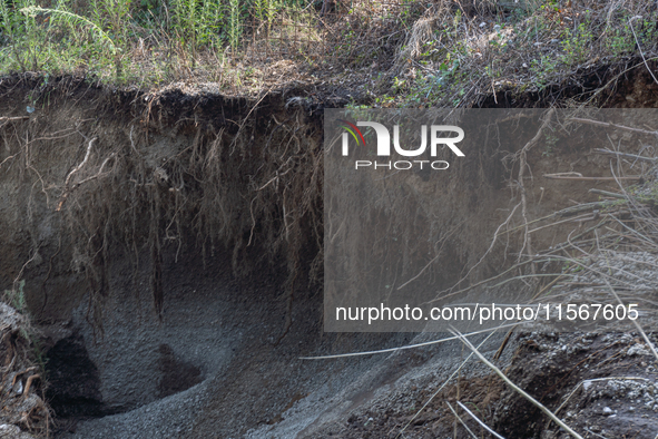 A massive mudslide from Mount Pendolo causes fear among residents of Gragnano in Naples on Wednesday evening. The landslide encroaches on th...