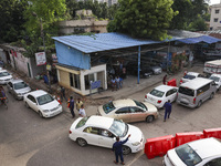 Vehicles queue to get fuel near a gas station during an acute gas shortage in Dhaka, Bangladesh, on September 12, 2024. (