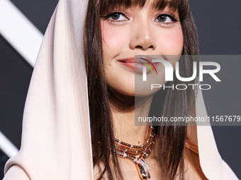 Lisa, Lalisa Manobal, Blackpink wearing Mugler arrives at the 2024 MTV Video Music Awards held at UBS Arena on September 11, 2024 in Elmont,...