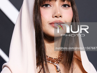 Lisa, Lalisa Manobal, Blackpink wearing Mugler arrives at the 2024 MTV Video Music Awards held at UBS Arena on September 11, 2024 in Elmont,...