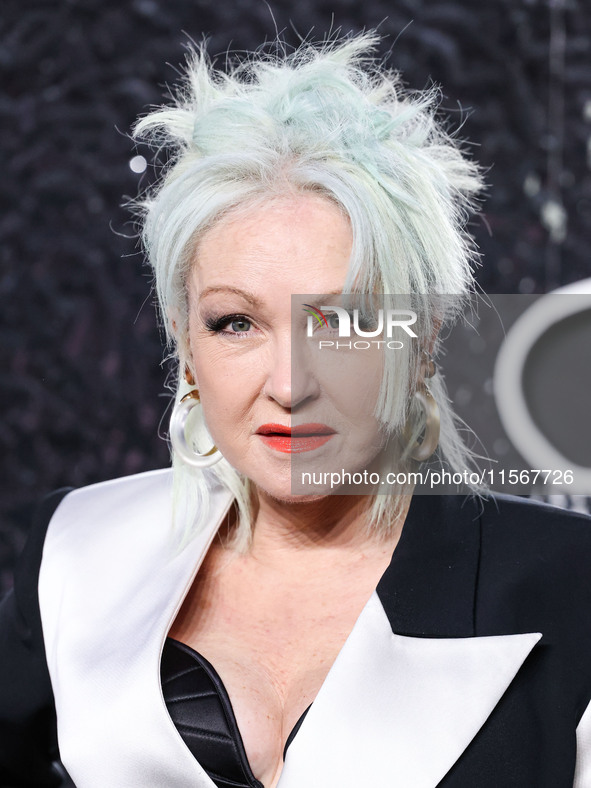 Cyndi Lauper arrives at the 2024 MTV Video Music Awards held at UBS Arena on September 11, 2024 in Elmont, New York, United States. 