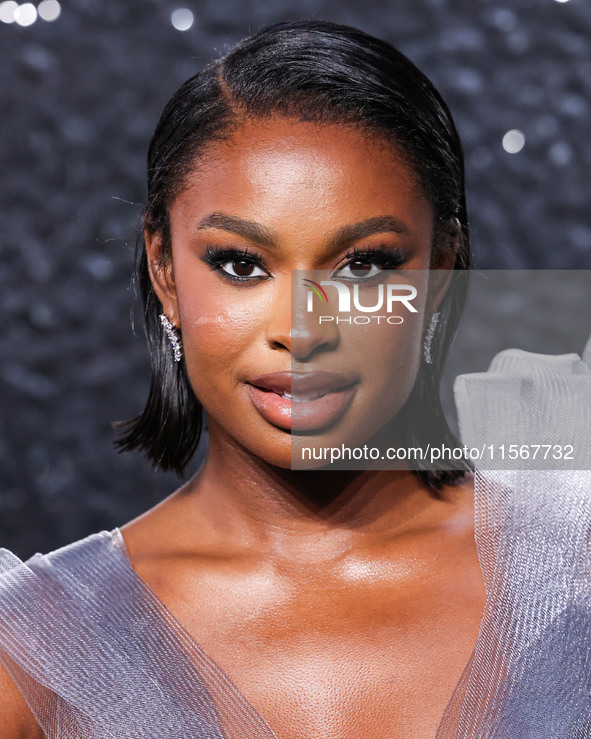 Coco Jones arrives at the 2024 MTV Video Music Awards held at UBS Arena on September 11, 2024 in Elmont, New York, United States. 