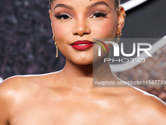 Halle Bailey arrives at the 2024 MTV Video Music Awards held at UBS Arena on September 11, 2024 in Elmont, New York, United States. (