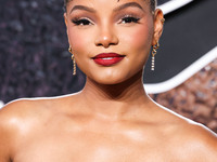 Halle Bailey arrives at the 2024 MTV Video Music Awards held at UBS Arena on September 11, 2024 in Elmont, New York, United States. (