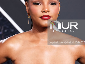 Halle Bailey arrives at the 2024 MTV Video Music Awards held at UBS Arena on September 11, 2024 in Elmont, New York, United States. (