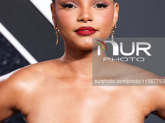 Halle Bailey arrives at the 2024 MTV Video Music Awards held at UBS Arena on September 11, 2024 in Elmont, New York, United States. (