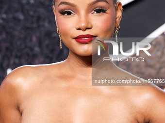 Halle Bailey arrives at the 2024 MTV Video Music Awards held at UBS Arena on September 11, 2024 in Elmont, New York, United States. (