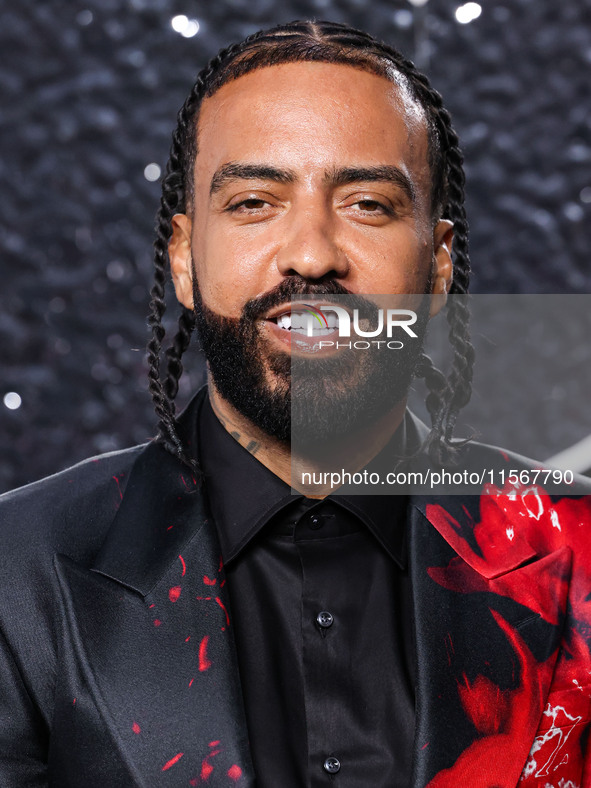 French Montana arrives at the 2024 MTV Video Music Awards held at UBS Arena on September 11, 2024 in Elmont, New York, United States. 