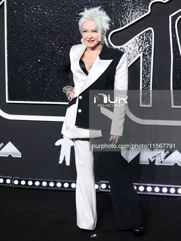 Cyndi Lauper arrives at the 2024 MTV Video Music Awards held at UBS Arena on September 11, 2024 in Elmont, New York, United States. 