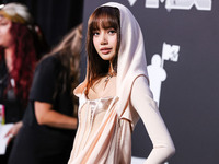 Lisa, Lalisa Manobal, Blackpink wearing Mugler arrives at the 2024 MTV Video Music Awards held at UBS Arena on September 11, 2024 in Elmont,...