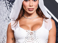 Anitta wearing a Dolce and Gabbana look with Suzanne Kalan jewelry arrives at the 2024 MTV Video Music Awards held at UBS Arena on September...