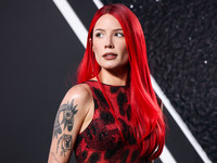 Halsey wearing vintage Versace arrives at the 2024 MTV Video Music Awards held at UBS Arena on September 11, 2024 in Elmont, New York, Unite...