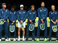 Team Brazil during the 2024 Davis Cup Finals Group Stage match between the Netherlands and Brazil at Unipol Arena in Bologna, Italy, on Sept...