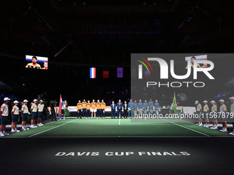 During the 2024 Davis Cup Finals Group Stage match between the Netherlands and Brazil at Unipol Arena in Bologna, Italy, on September 12, 20...