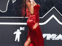 Halle Bailey arrives at the 2024 MTV Video Music Awards held at UBS Arena on September 11, 2024 in Elmont, New York, United States. (