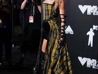 Taylor Swift wearing Dior arrives at the 2024 MTV Video Music Awards held at UBS Arena on September 11, 2024 in Elmont, New York, United Sta...