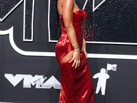 Halle Bailey arrives at the 2024 MTV Video Music Awards held at UBS Arena on September 11, 2024 in Elmont, New York, United States. (