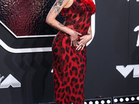 Halsey wearing vintage Versace arrives at the 2024 MTV Video Music Awards held at UBS Arena on September 11, 2024 in Elmont, New York, Unite...