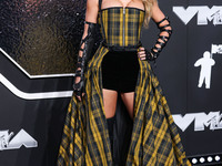 Taylor Swift wearing Dior arrives at the 2024 MTV Video Music Awards held at UBS Arena on September 11, 2024 in Elmont, New York, United Sta...