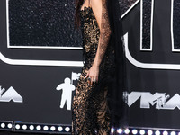 Camila Cabello wearing a Tony Ward look with Loree Rodkin jewelry arrives at the 2024 MTV Video Music Awards held at UBS Arena on September...