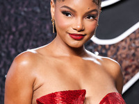 Halle Bailey arrives at the 2024 MTV Video Music Awards held at UBS Arena on September 11, 2024 in Elmont, New York, United States. (