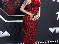 Halsey wearing vintage Versace arrives at the 2024 MTV Video Music Awards held at UBS Arena on September 11, 2024 in Elmont, New York, Unite...