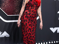 Halsey wearing vintage Versace arrives at the 2024 MTV Video Music Awards held at UBS Arena on September 11, 2024 in Elmont, New York, Unite...