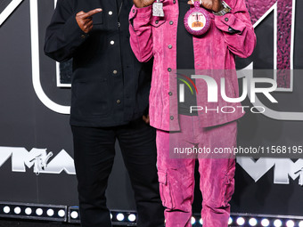 Chuck D and Flavor Flav of Public Enemy arrive at the 2024 MTV Video Music Awards held at UBS Arena on September 11, 2024 in Elmont, New Yor...