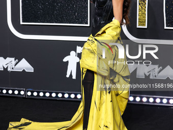 Danna Paola arrives at the 2024 MTV Video Music Awards held at UBS Arena on September 11, 2024 in Elmont, New York, United States. (