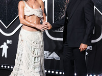 Katy Perry and Orlando Bloom arrive at the 2024 MTV Video Music Awards held at UBS Arena on September 11, 2024 in Elmont, New York, United S...