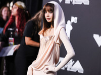 Lisa, Lalisa Manobal, Blackpink wearing Mugler arrives at the 2024 MTV Video Music Awards held at UBS Arena on September 11, 2024 in Elmont,...