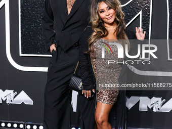 Joey Camasta and Nicole Polizzi (Snooki) arrive at the 2024 MTV Video Music Awards held at UBS Arena on September 11, 2024 in Elmont, New Yo...