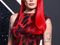 Halsey wearing vintage Versace arrives at the 2024 MTV Video Music Awards held at UBS Arena on September 11, 2024 in Elmont, New York, Unite...