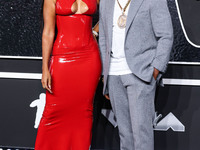 Angela Simmons and Yo Gotti arrive at the 2024 MTV Video Music Awards held at UBS Arena on September 11, 2024 in Elmont, New York, United St...