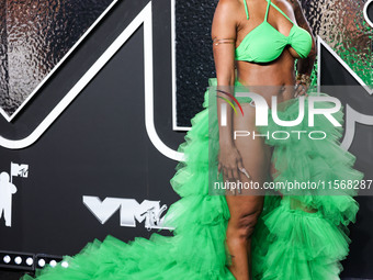 Adizia Benson (Bambi) arrives at the 2024 MTV Video Music Awards held at UBS Arena on September 11, 2024 in Elmont, New York, United States....