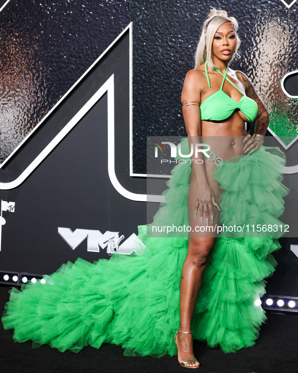 Adizia Benson (Bambi) arrives at the 2024 MTV Video Music Awards held at UBS Arena on September 11, 2024 in Elmont, New York, United States....