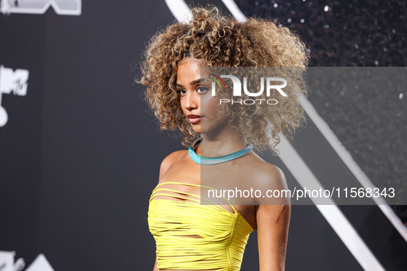 Tyla Laura Seethal wearing Area arrives at the 2024 MTV Video Music Awards held at UBS Arena on September 11, 2024 in Elmont, New York, Unit...