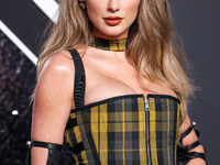 Taylor Swift wearing Dior arrives at the 2024 MTV Video Music Awards held at UBS Arena on September 11, 2024 in Elmont, New York, United Sta...